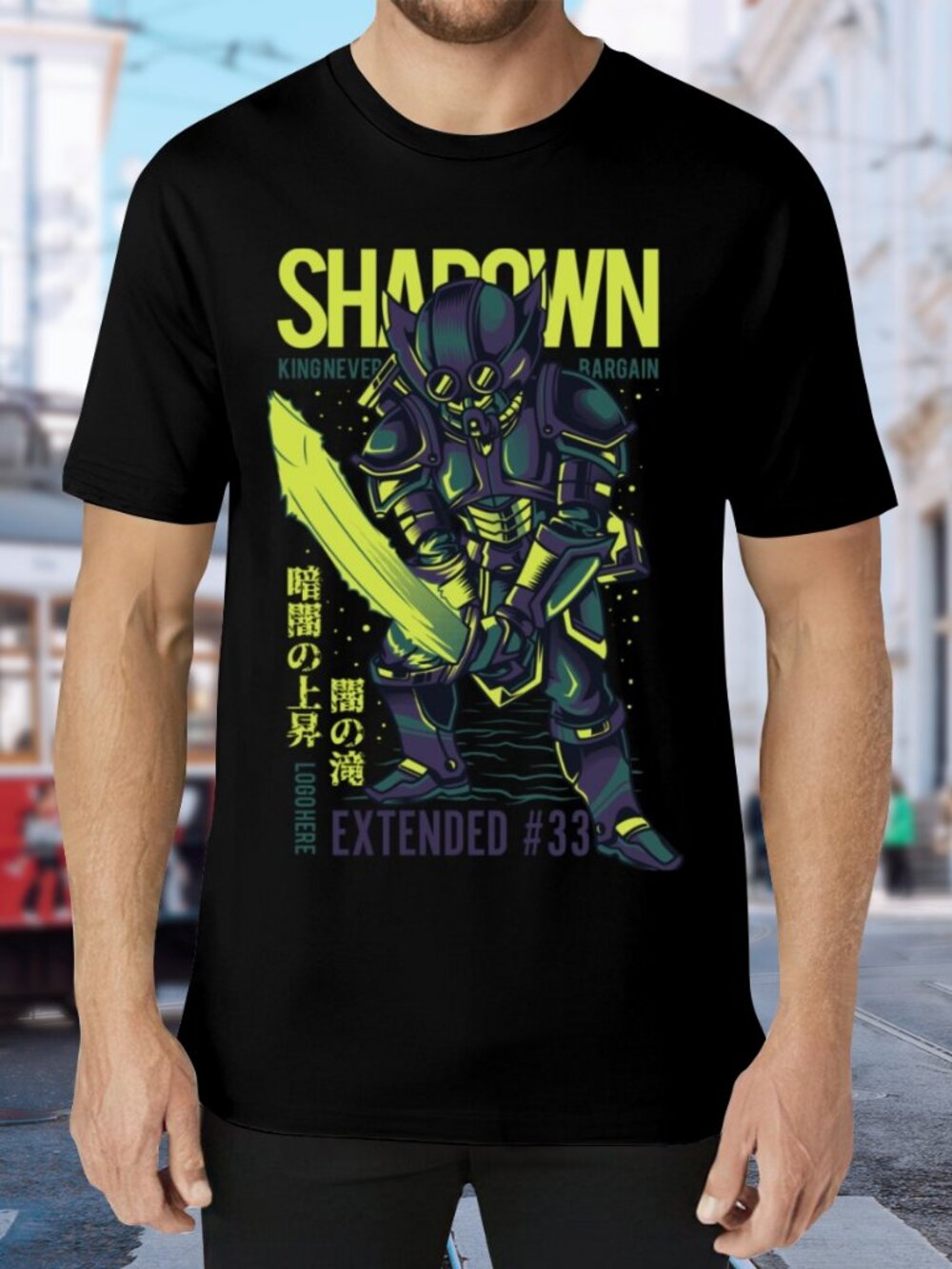 Graphic Short Sleeve Tee - Black/Neon